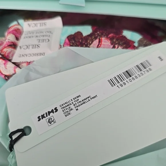 SKIMS X Roberto Cavalli DIPPED TIE BIKINI BOTTOM TRIANGLE BIKINI TOP SIZE MED - Picture 8 of 9